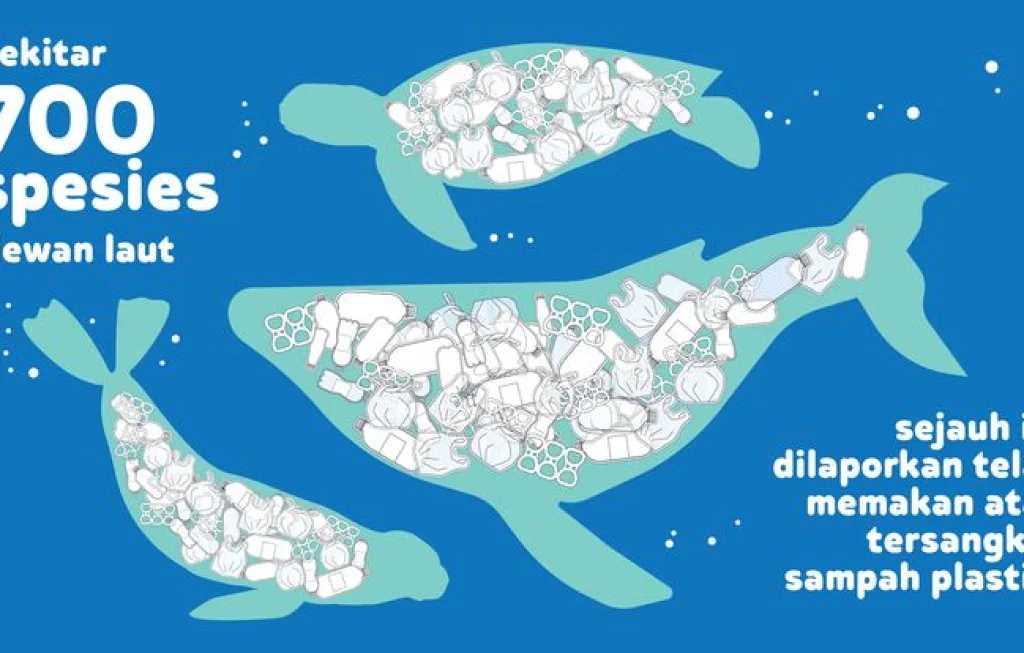 hewan laut makan plastik
